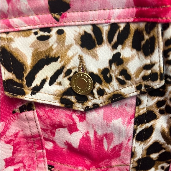 Boston Proper Leopard Print Jacket with Pink Accents - Picture 3 of 4
